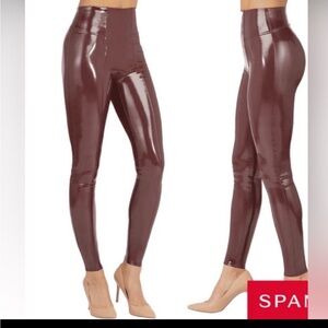 SPANX Glossy Chocolate High-Rise Leggings
